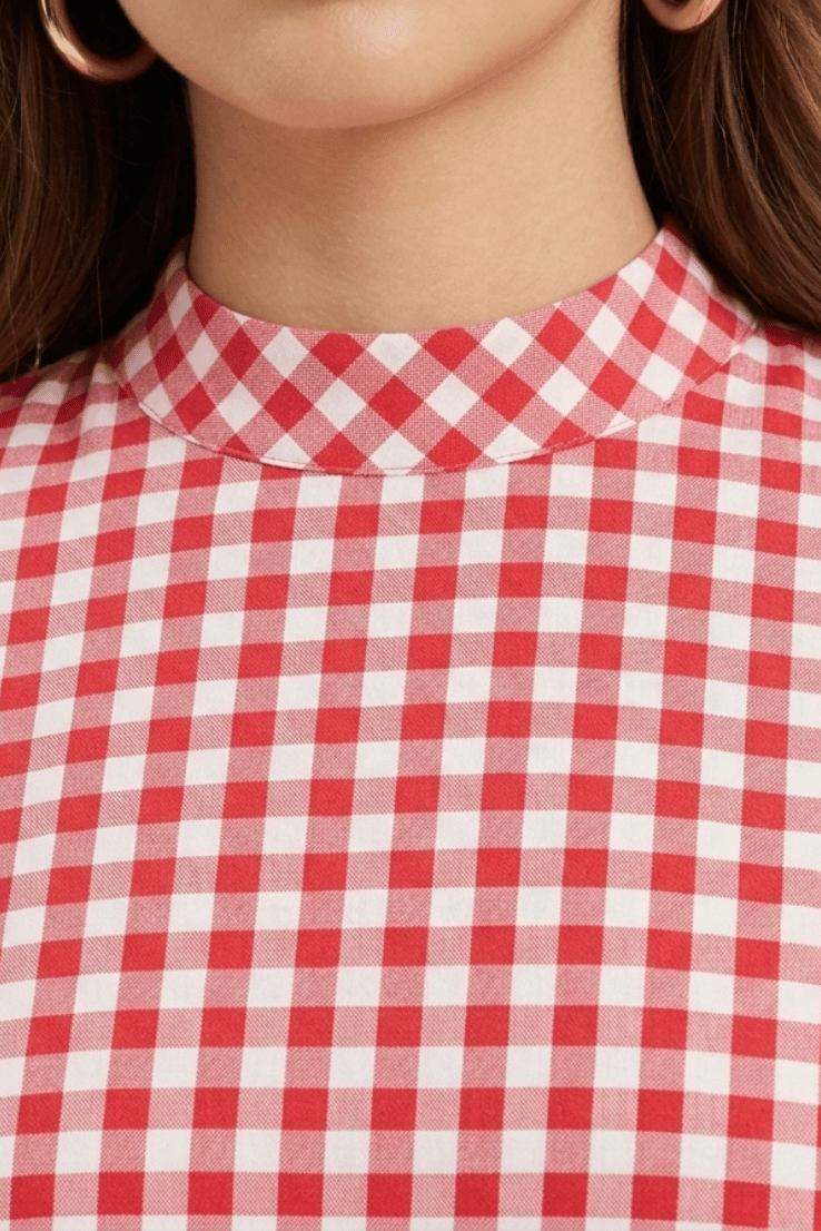 Pink Checkered Mini Dress